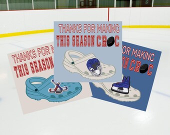 Hockey Team Croc Card: Shoe Charm Gift Tag (Digital Download)