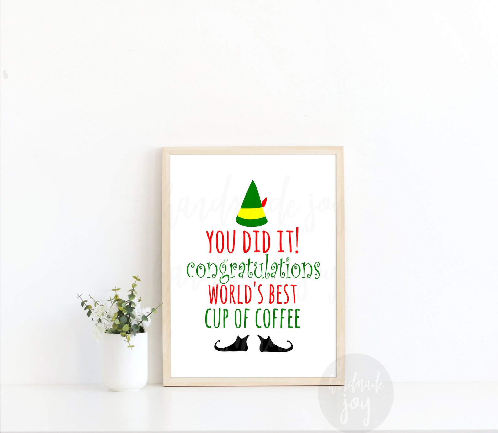 Elf Print World's Best Cup of Coffee Printable Poster Etsy Canada