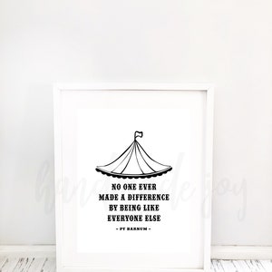 Greatest Showman poster, PT Barnum quote poster, printable poster, Greatest showman gift, Greatest Showman Party printable