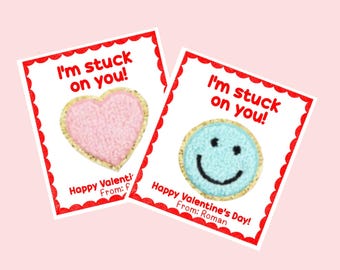 Chenille Patch Valentine Card: Printable Class Gift Tag (Digital Download)