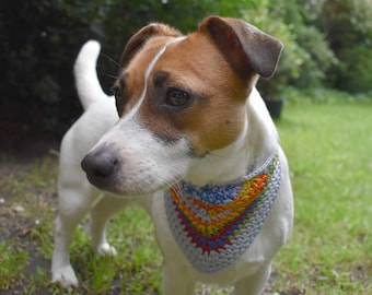 Crochet Dog Bandana: Handmade Cotton Pet Scarf, Size S-M