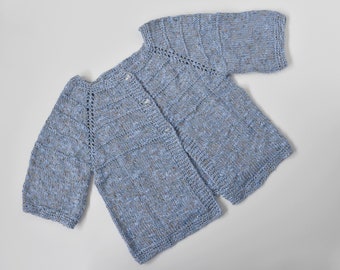 Knitted Girls Cardigan, Children's Knitted Jacket, Girls Sweater for 4-6 Years or 104-116 cm