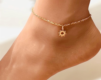 Tobillera, joya para el tobillo, cadena de tobillo de acero inoxidable, pulsera de mujer