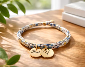 Pulsera de nudo corredizo, da dos vueltas a la muñeca, pulsera de cordón Liberty para personalizar, pulsera para niños, pulsera para mujer