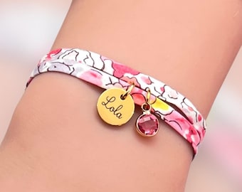 Personalized liberty bracelet, personalized birthstone jewelry, personalized godmother gift, Mother&#39;s Day gift, birthday