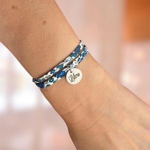 Personalized liberty fabric bracelet, personalized gift, first name bracelet, children&#39;s jewelry, nanny gift, birth gift, women&#39;s bracelet