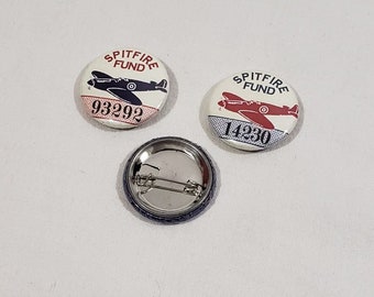 Spitfire Fund REPRODUCTION Pinback Button Set