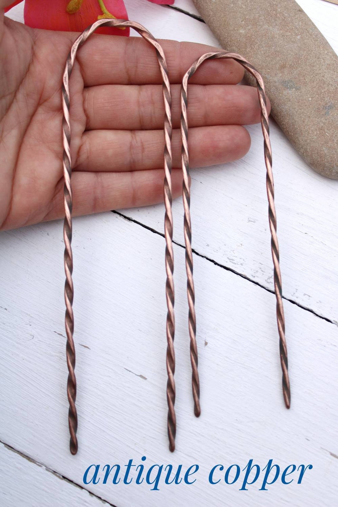 Twisted Hair Pin French Twist Pin Hair Bun Pin Copper Hair Etsy