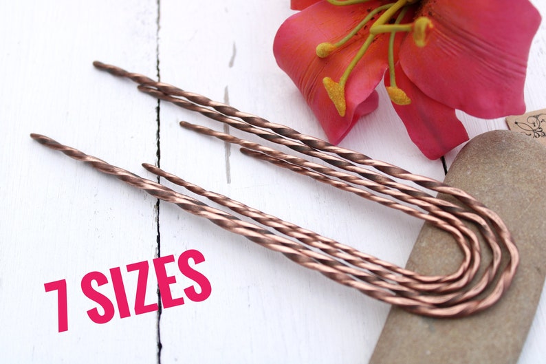 Twisted Hair Pin French Twist Pin Hair Bun Pin Copper Hair Etsy