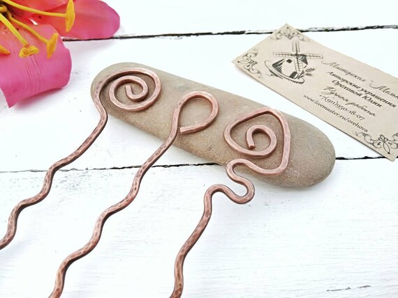 Hair Sticks Decorative Hair Pins Metal Hair Sticks Spiral Hair Etsy