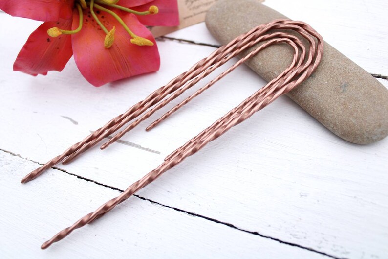 Twisted Hair Pin French Twist Pin Hair Bun Pin Copper Hair Etsy