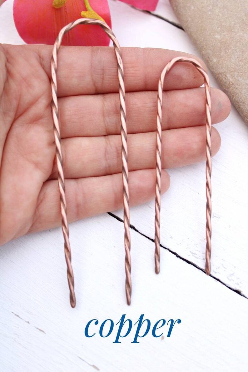 Twisted Hair Pin French Twist Pin Hair Bun Pin Copper Hair Etsy
