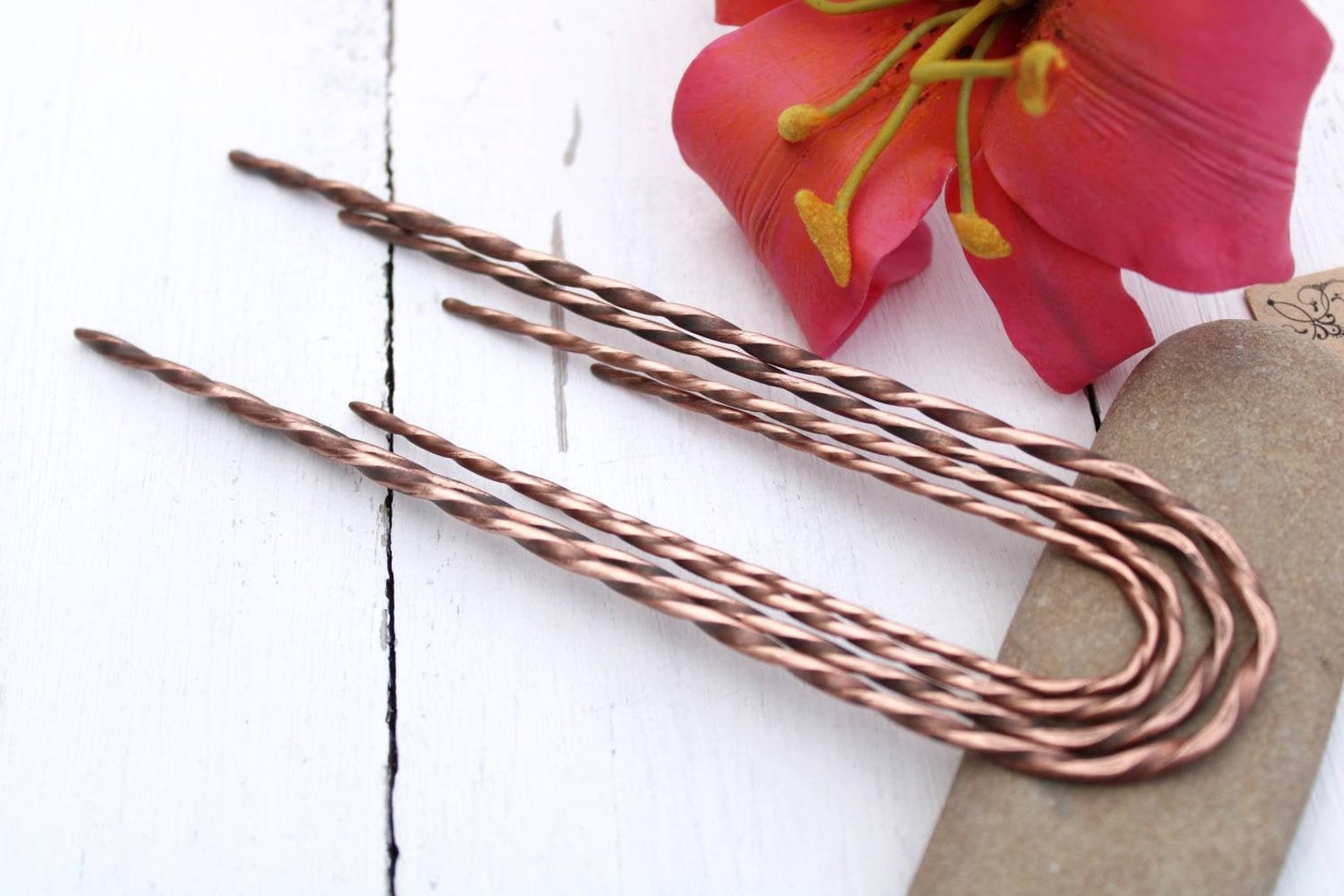 Twisted Hair Pin French Twist Pin Hair Bun Pin Copper Hair Etsy