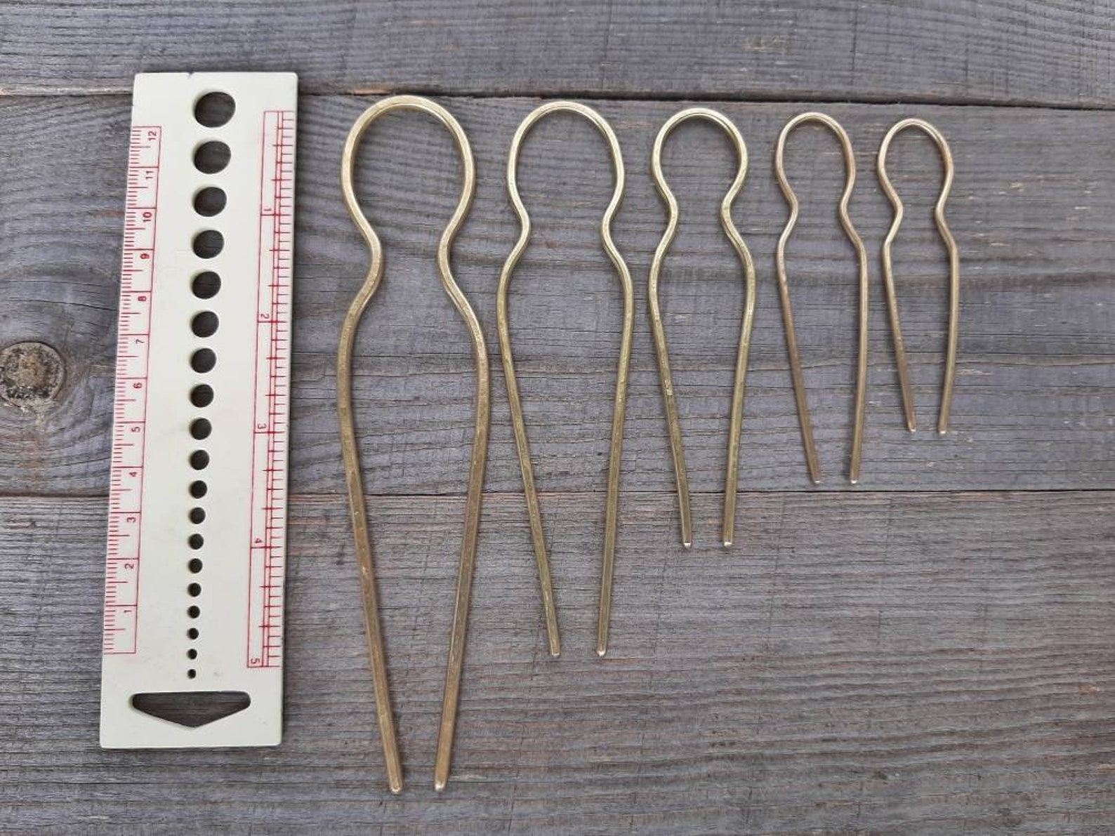 Gold Hair Pin Brass Hair Pin Metal Hair Pick Simple Hair Fork Etsy