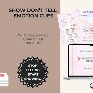 Show Don’t Tell Writing Prompts – 30 Emotion Cue Cards for Fiction Writers (PDF Tool)
