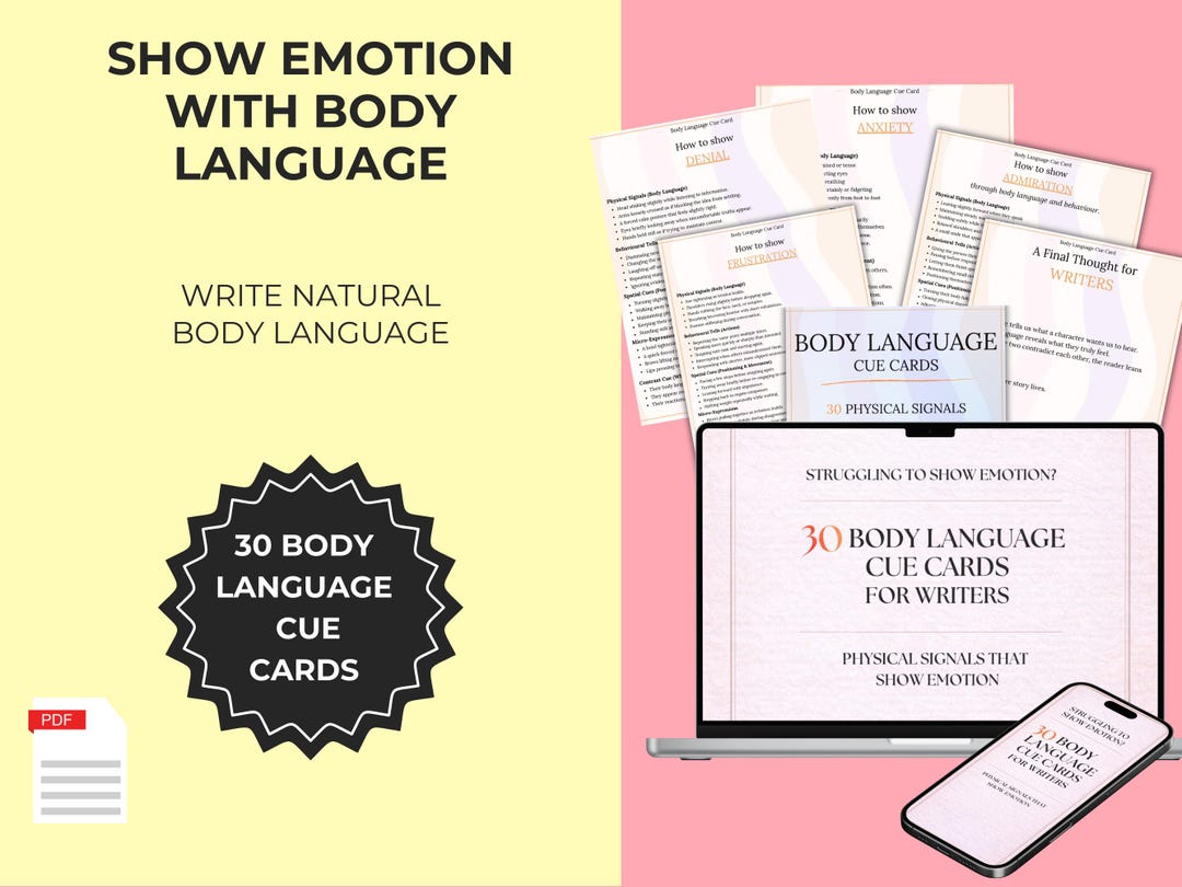 30 Body Language Cue Cards for Writers | Show, Don't Tell (PDF Download ...