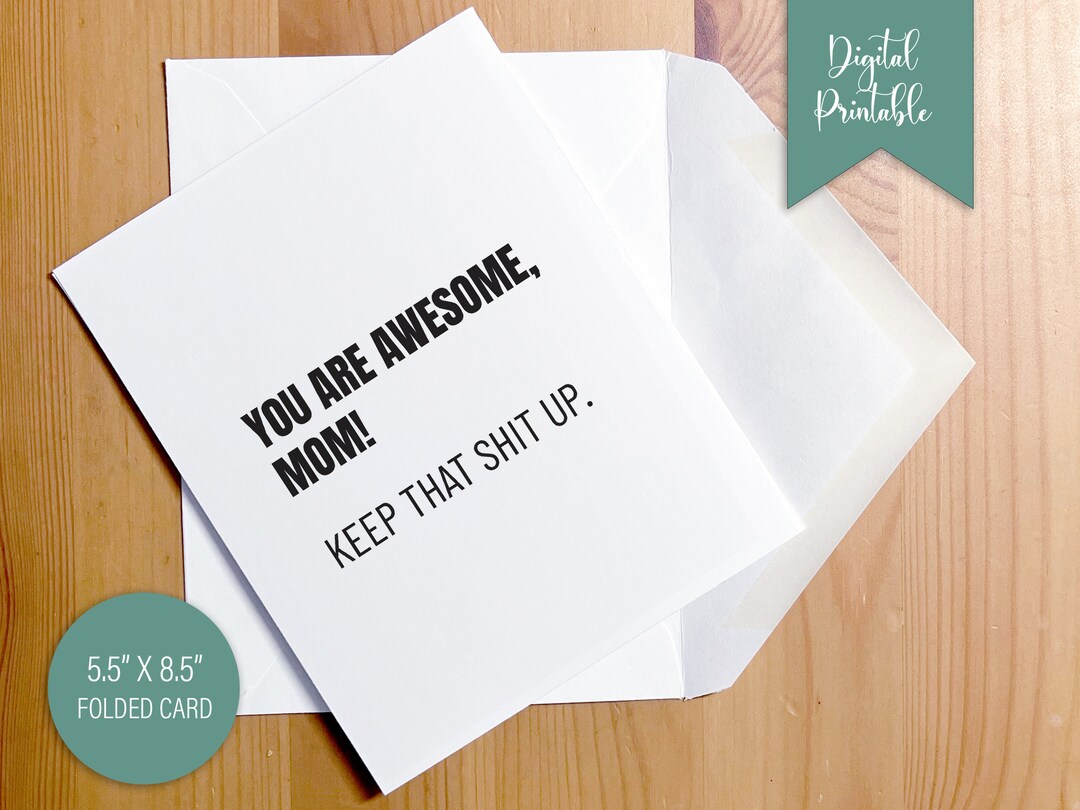 Mother's Day Card Funny Printable Instant Download Digital Son Daughter ...