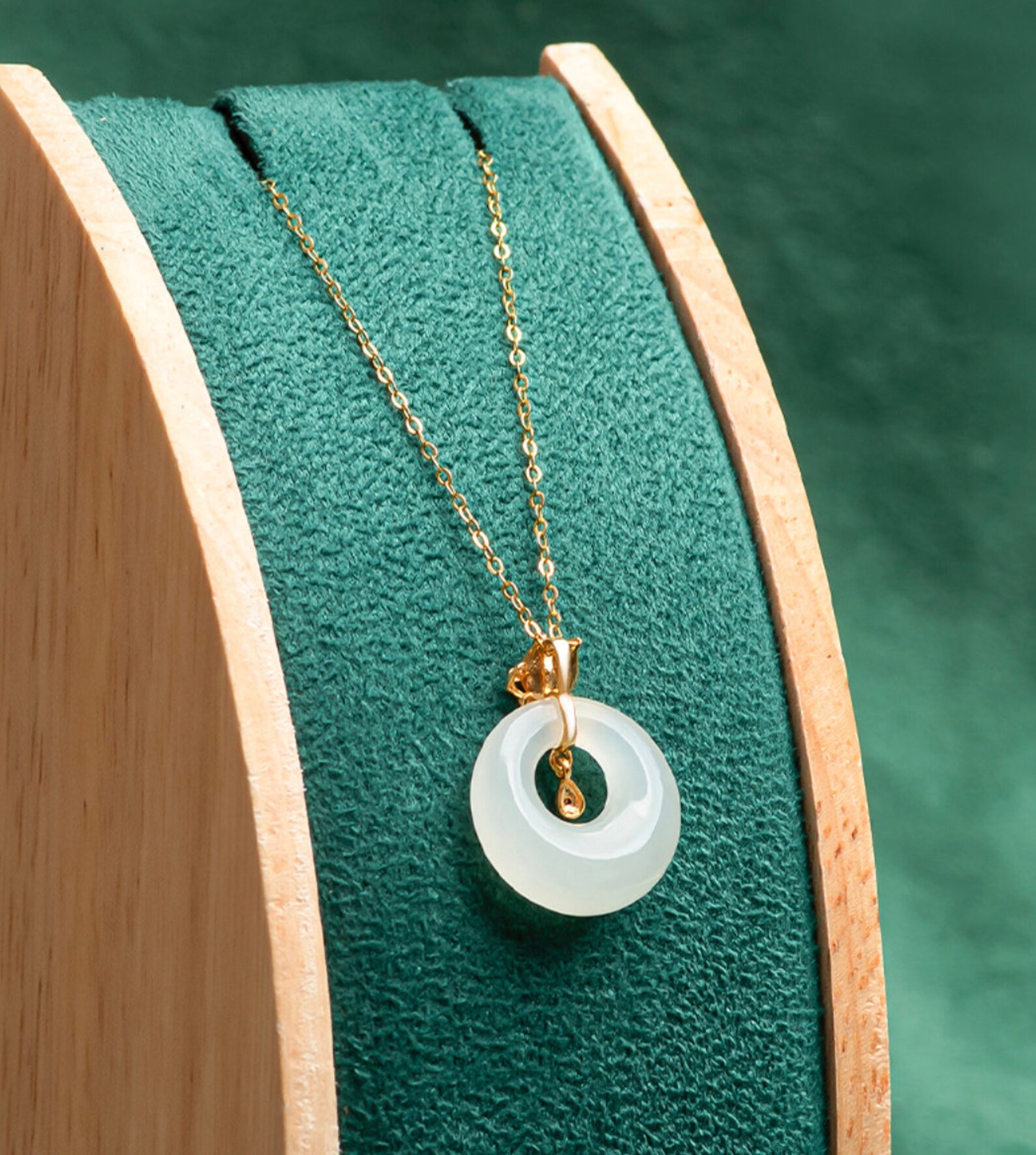 Authentic Suet White Tallow Jade Peaceful Ring 18K Gold Inlay Etsy