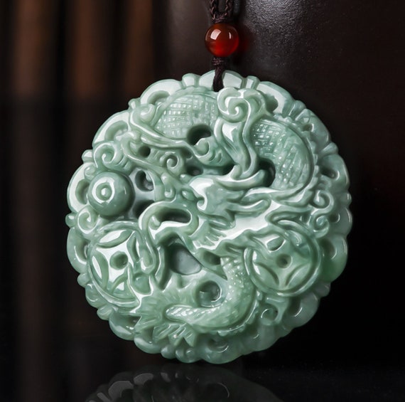 Feicui Dragon Zodiac Jade Medal Natural Jadeite Pendant - Etsy