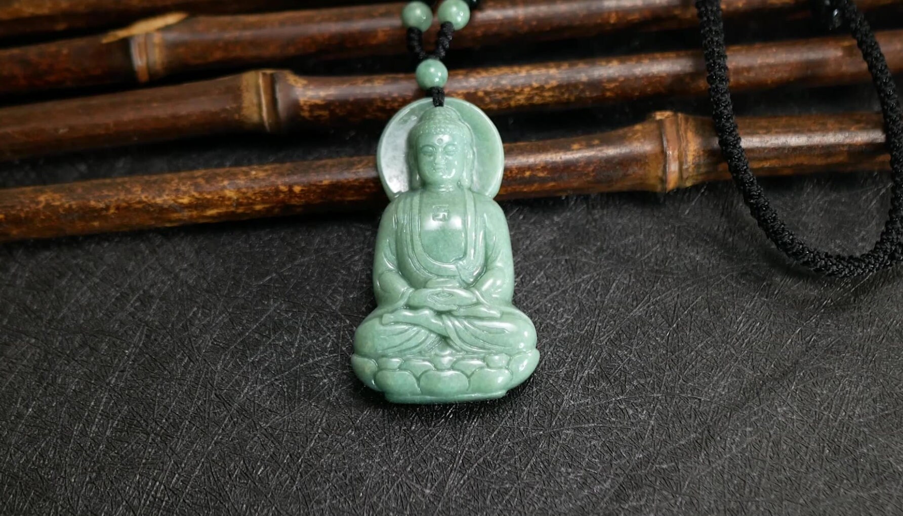 Natural Myanmar Jade Amitabha Buddha Pendant Necklace Burma - Etsy