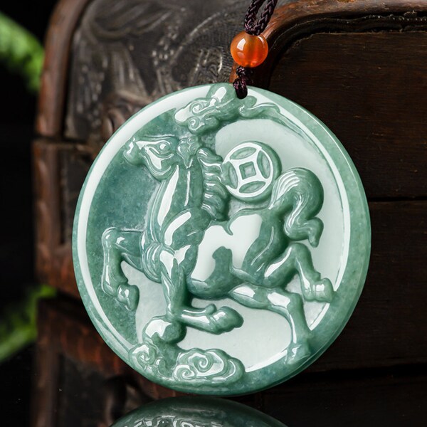 Jade Horse Pendant Etsy