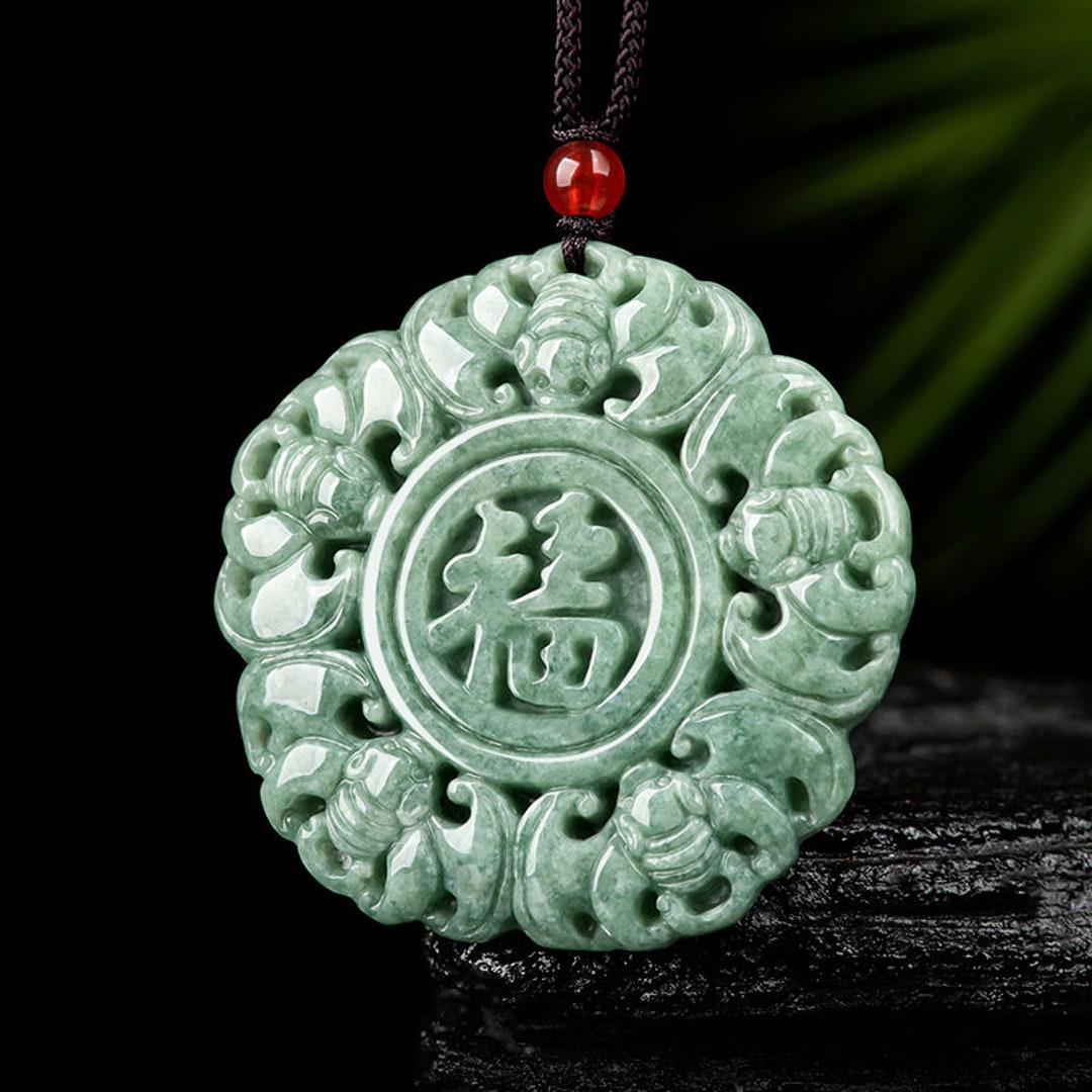 Chinese Good Luck Pendant Jade Necklace Unique Necklace for - Etsy