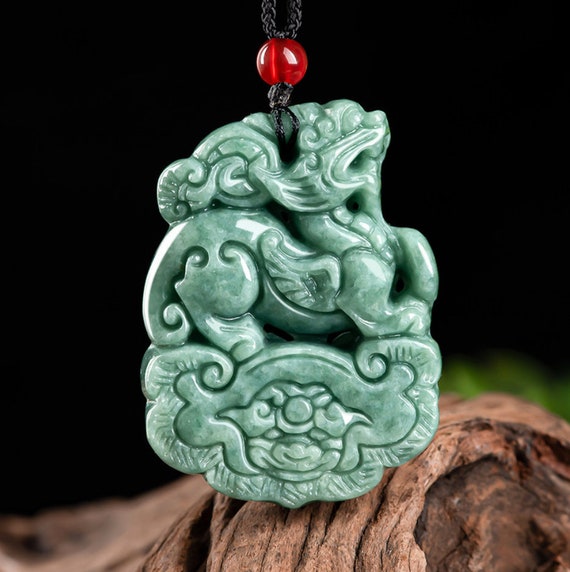 3D Carving Jade Peaceful Kirin Pendant Necklace Natural A - Etsy