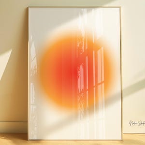 Orange Aura Grainy Gradient Print | Spiritual Meditation Wall Art (Digital Download)