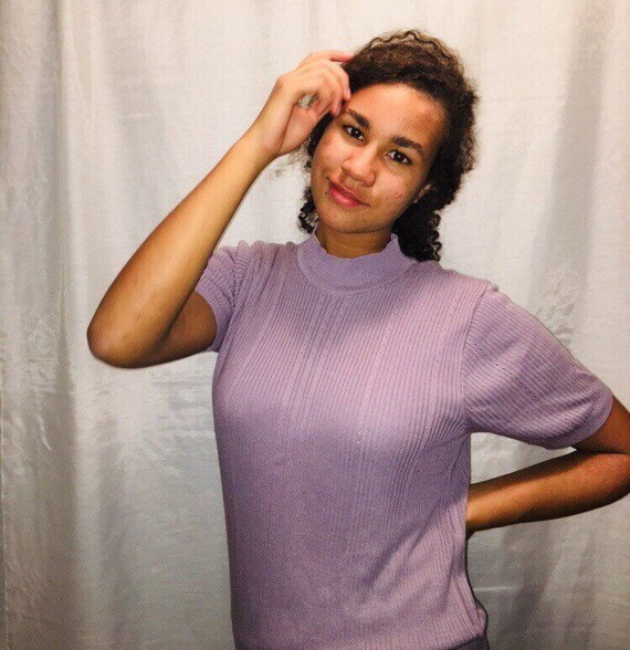 Vintage 80s 90s Lavendar Top Size L Tube Top Dusty Etsy