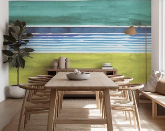 Watercolor Blocks III Mural Removable Wallpaper