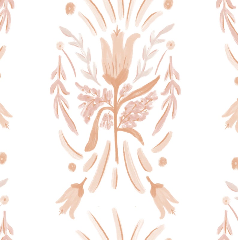 Pink Damask Removable Wallpaper Etsy