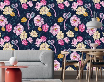 Flyttbar tapet i fågelbur – Blommig design, nyckfull tapet för fågelälskare