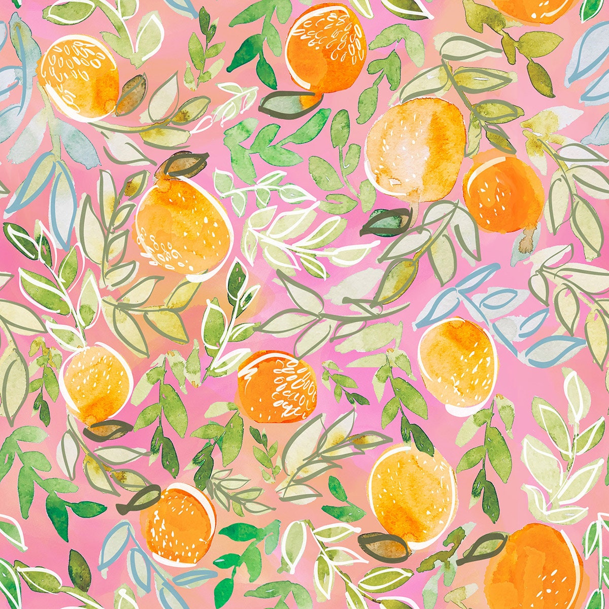 CITRUS WALLPAPER Exotic FRUIT Watercolor Wallpaper Etsy