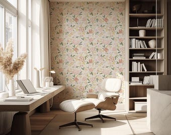 Gentle Garden White Removable Wallpaper