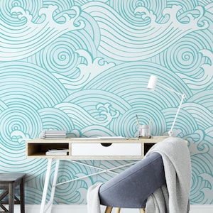 WELLEN TAPETE, OZEAN Wandbild, Meer Themen Dekor, Benutzerdefinierte Naturwelle Abnehmbare Tapete, G123v3