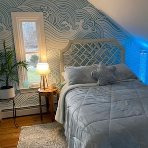WAVES WALLPAPER, OCEAN Wall Mural, Sea Themed Decor, Custom Nature Wave Removable Wall Paper, G123v2