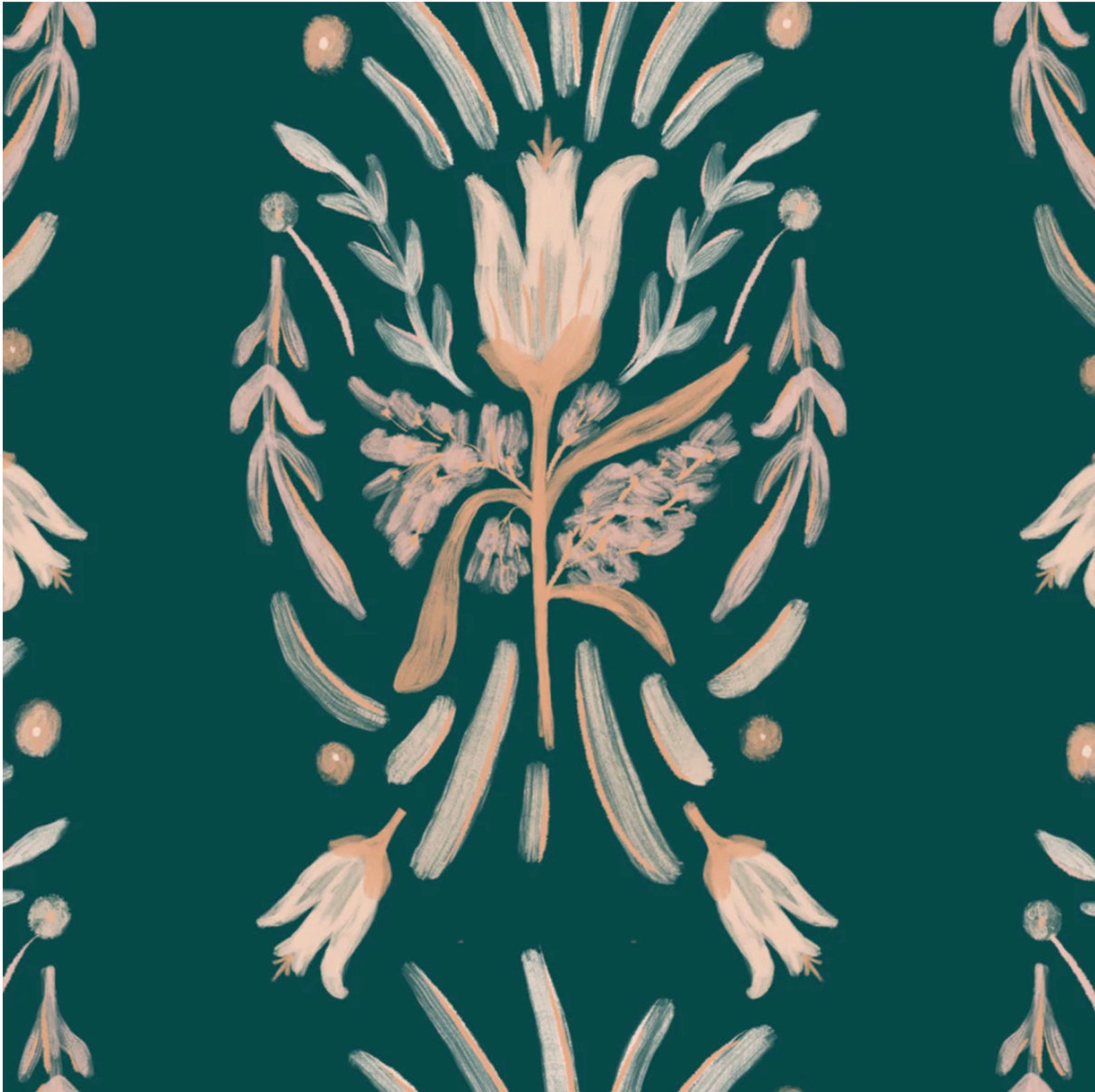 Teal Damask Removable Wallpaper Etsy