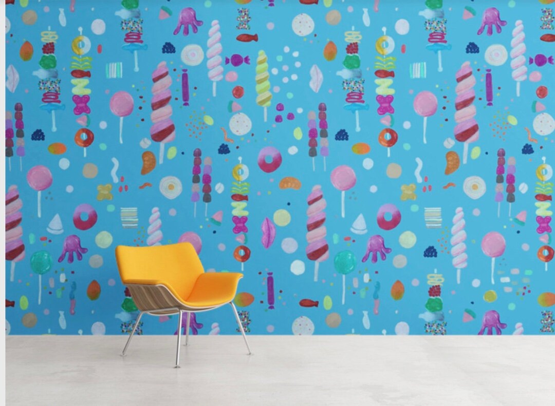 Baby Room WALLPAPER, Modern Wall MURAL, CANDY Decor, Personalized