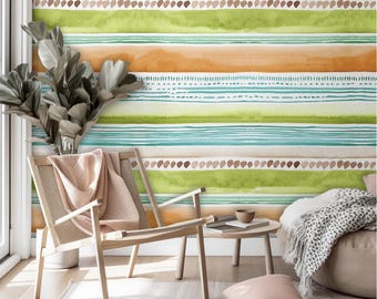 Watercolor Lines III Mural Removable Wallpaper