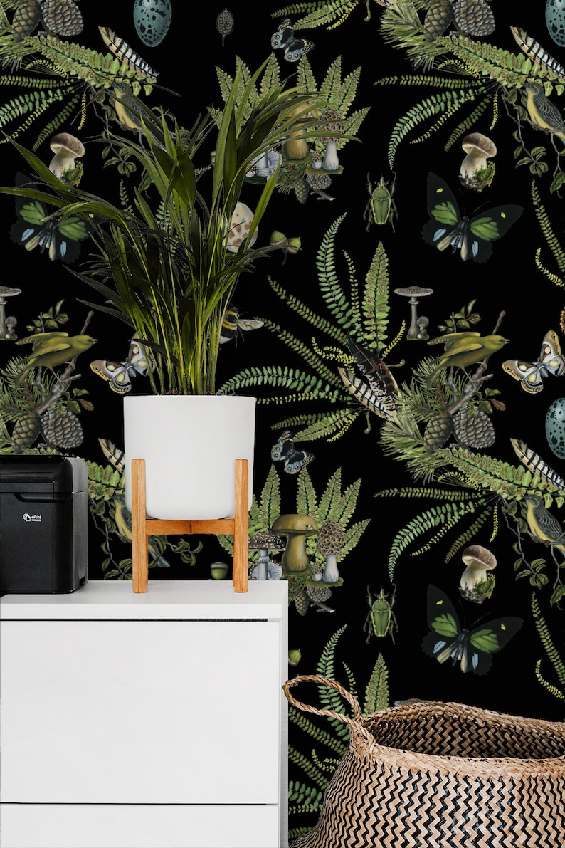 black removable wallpaper