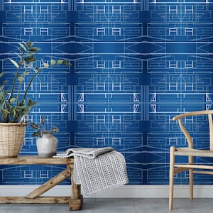 MADELINE BLUEPRINTS Removable WALLPAPER 559 For The Home Office, Hallways, Or A Bedroom – Peel Stick And Traditional Wallpaper