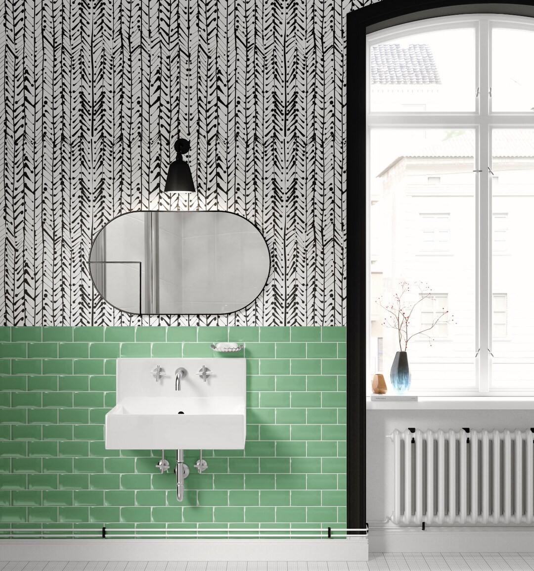 Black and White Herringbone Removable Wallpaper Neutral - Etsy