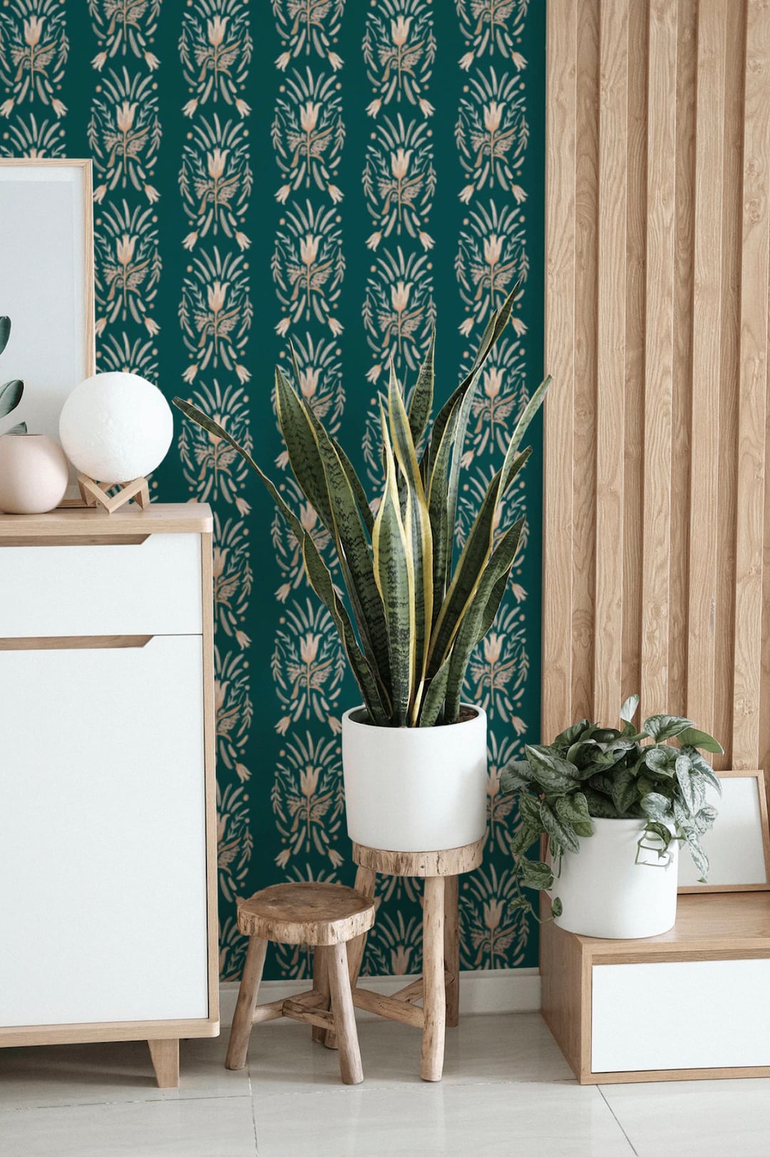 TEAL DAMASK Removable WALLPAPER – Peel and Stick Adhesive Poly Woven ...