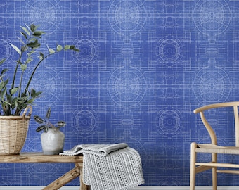Blueprints Removable Wallpaper: MUSE Wall Studio Peel and Stick