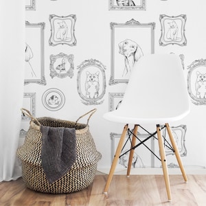 PET PORTRAITS Removable WALLPAPER - Peel Stick And Traditional Adhesive Fabric Wallpaper
