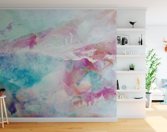Watercolor Abstract Wallpaper Mural: Colorful Tones Print