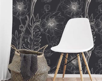 Poppies - Peel Stick And Traditional Adhesive Fabric Wallpaper