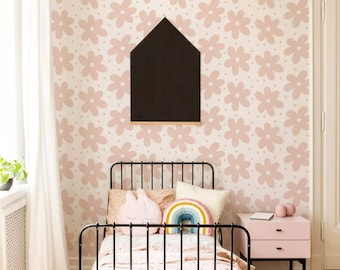 PINK Pennylane Removable WALLPAPER – FLORAL Design Adhesive Wallpaper From Artist Jessa Bray