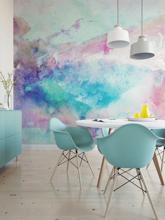 Cool WALLPAPER Wall Mural WATERCOLOR - Etsy