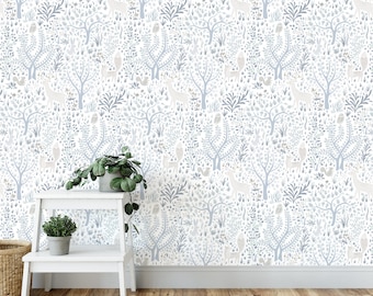 Woodland Animals Wallpaper, Elegant Removable Wall Covering